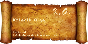 Kolarik Olga névjegykártya